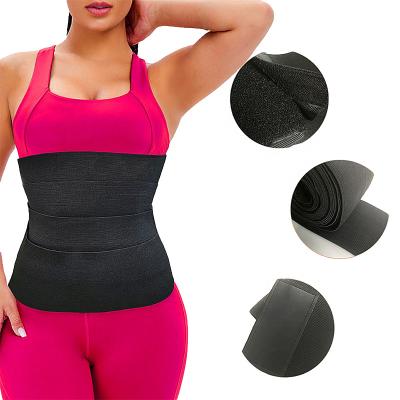 China Breathable Elastic Band Free Long Slimmer Belly Bandage Sweat Weight Loss Support Belt Trimmer Invisible Waist Wrap For Fitness for sale