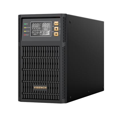 China Visench 220V Fuente de alimentación ininterrumpida de fase única 3000Va/2400W Sinewave en línea de doble conversión de torres Up Back Up en venta