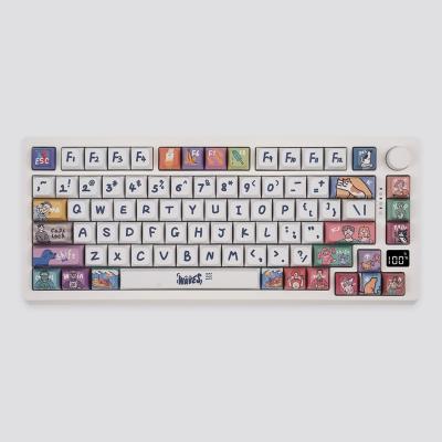 China Standard MATHEW TECH MK75 Pro Mechanical Keyboard Wireless Hot Swap 82 Keys PBT Keycap Gateron Milky Yellow Switch with Display and Knob for sale