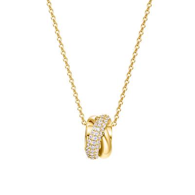 China TRENDY Gold Plated Name Necklace 925 Silver Dainty Womens Fashion Zircon Necklaces For Women New Arrival 2023 for sale