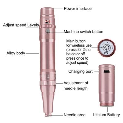 China Popular Wireless Tattoo Gun Body Machine Length 136*20mm Microblading Cordless PMU Machine for Eyebrow Hair Stroke Brow for sale