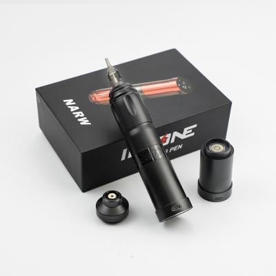 China Stainless Steel 1800mAh NARW Wireless Tattoo Machine 1-OLED Display Touch Screen Battery Rotary Tattoo Gun Tattoo Pen with Power RCA for sale