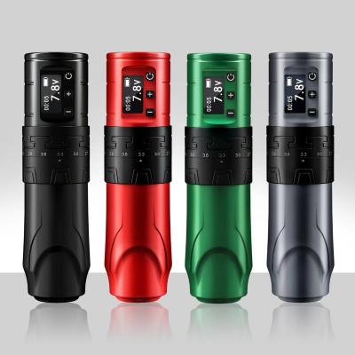 China 1500mAh Wireless Tattoo Gun INKONE SABER Coreless Tattoo Machine Pen Powerful Motor Long Stroke 4.2mm Aircraft Aluminum for sale