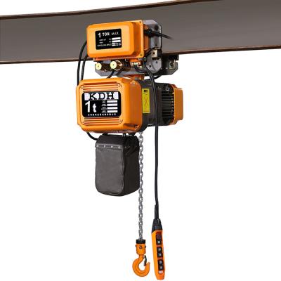 China High Quality Electric Construction Hoist KDH Hoist 1ton Double Speed Motor Mobile Crane With Trolley for sale