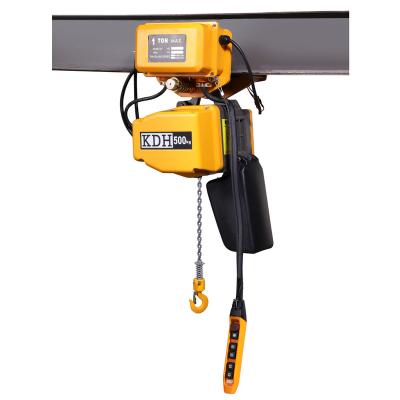 China Construction Hoist 500 Kg Chain Hoist Double Speed Electric Single Speed Chain Hoist With Trolley for sale
