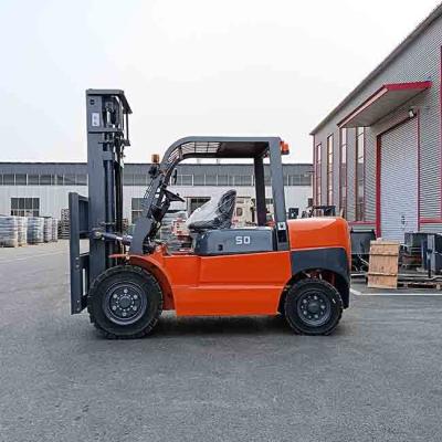 China 5 Ton IC Diesel Forklift CPCD50 5000kg Container Mast Heavy Duty Industrial Truck for sale