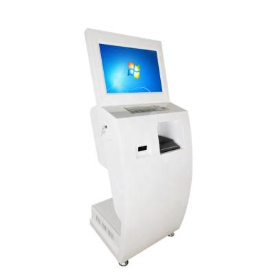 China 22inch Hotel Self Service Touch Screen Hotel Check In Kiosk With Card Dispenser for sale