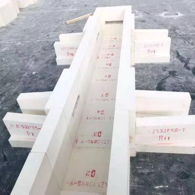 China Zirconium Corundum Block AZS36 AZS33 AZS41 Bricks Oblique Casting Fused AZS Blocks for sale
