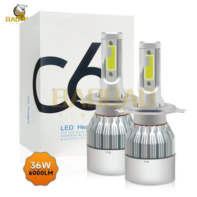 China C6 H4 Wit en Geel Dual Color 18 Watt IJzeren Metalen Autoverlicht Bulb Autoonderdelen Te koop