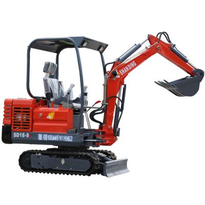 China Construction works 1.8 ton mini excavator sold at super low price for promotion SD18-9B for sale