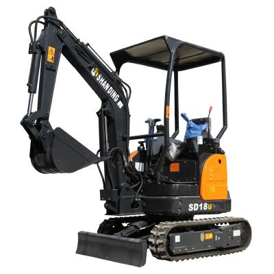 China Construction works SD18U 1.8 Ton Mini Digger Manufacturer Discount Tail for sale