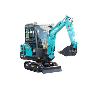 China Construction works Euro 5 Engine Swing Boom EPA Motor 1.6 Ton Mini Cabin Excavator SD17B for sale