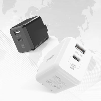 China High Speed Dual Type C USB Mobile Phone Charger Durable Data Transfer Fast Speed Charging Charger for sale