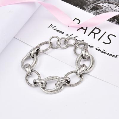 China Fashion 316L Grade Couples Hiphop Surgical Stainless Steel Silver Color Bangle Thick Couples Bracelet For Valentine's Gift for sale