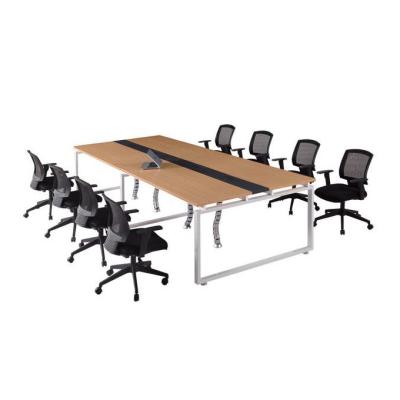 China Adjustable Long Shape (Height) Legs Office Steel Meeting Table for sale