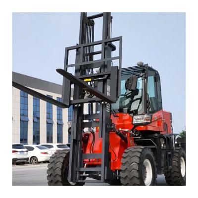 China Building Material Shops 4 Wheel Drive Forklift Counter Balanced Portable Electric Forklift Off Road Forklifts for sale