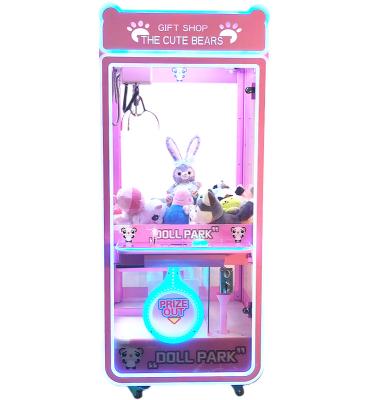 China Metal + Plastic Wholesale Custom Coin Operated Toy Vending Arcade Claw Crane Bill Operation Doll Claw Machine Cheap With Bill Ac for sale