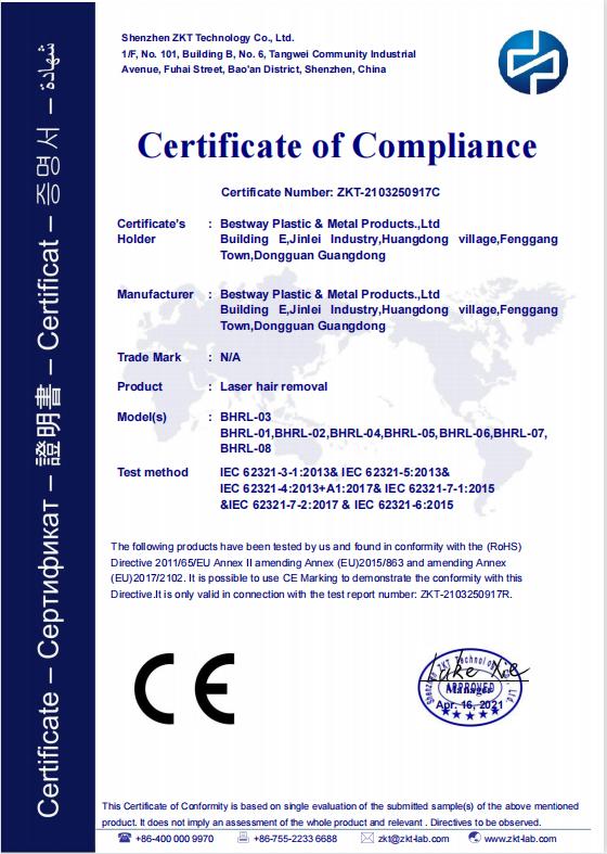CE - Bestway Plastic And Metal Products Ltd.