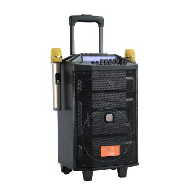 China No ODM 12 Inch Power Height Subwoofer BT Party Cart Outdoor Wireless Speaker With Wireless Microphone*2 for sale