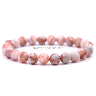 China Wholesale Classic Lattice Natural Red Jasper Round Bead Stone Bracelet For Women Jewelry for sale