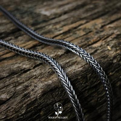 China Trendy 3mm All Match Mens Necklace 925 Sterling Silver Handmade Square Keel Chain for sale