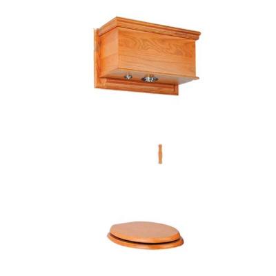 China Traditional high oak toilet cistern with raised panel pull chain handle enlongate toilet seat commode for sale