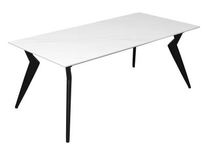 China 1800*900mm Ceramic Dining Table With Fixed Type And Special Black Base for sale