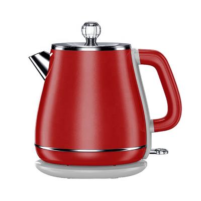 China Factory Base 360 Degree Rotation Custom Red Travel Electric Kettle 1.8liter with Double Layer 304 Stainless Steel for sale