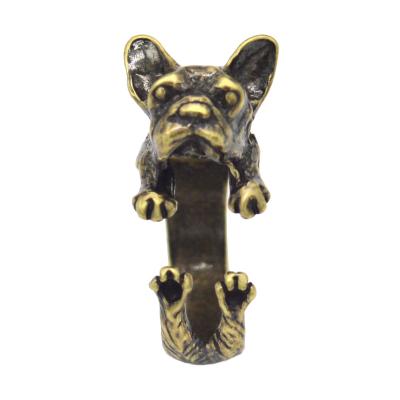 China New Big Dog Ring Silver Black Color Plated Plated CLASSIC Cute Adjustable Head Men Fashion Animal Dog Rings Women Jewelry for sale