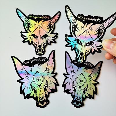 China Holographic Cheap Custom Hologram Sticker Shiny Surface Glitter Stickers Waterproof Custom Holographic Stickers for sale