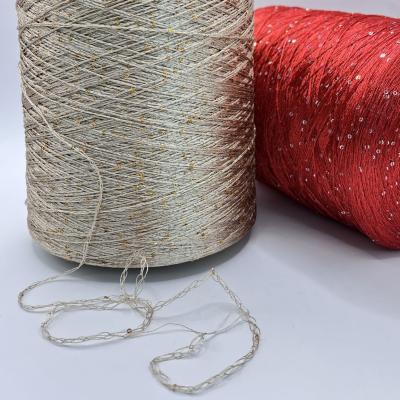 China 3MM 6MM Sequin Yarn 100% Paillette Mercerized Cotton Sequin Knitting Yarn 192 Colors for sale