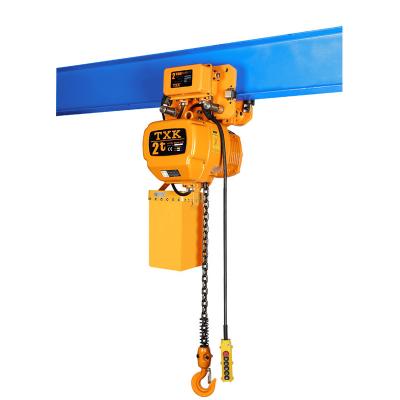 China Building Material Shops 2000Kg Electric Hoist Traveling Electric Chain Hoist With Trolley From Manufacturer for sale