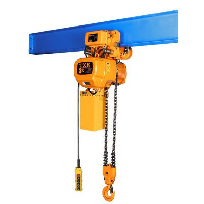 China 2 tons of electric chain trolley electric chain hoist to building material stores TXK 2 for sale