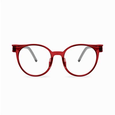 China Latest Lightweight Glasses Frames Blue Lightweight Blocking Tr90 Lenses Round Optical Frames Chic Monocle With Attachable Shield for sale