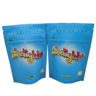 China Smell Proof In Stock 3.5g Baggies Aluminized Foil Smell Proof Cookie Candy Cnacks Plastic Packaging Mylar Ziplock Bags for sale