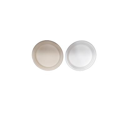 China Disposable 100% Biodegradable Compostable Heat Shrink Wrapped Sugarcane Fiber 9inch Round Dish Fast Food Dishes for sale