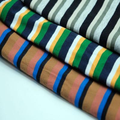 China 2023 High Quality Comfortable Breathable All Cotton Yarn-dyed Plain Color-stripes Jersey Fabric For Sweatshirt for sale