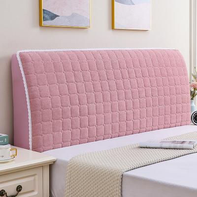 China Solid Color Headboard Dust Cover Protector Home Solid Color Head Cover Inclusive Single Soft Elastic Bed Cover for sale
