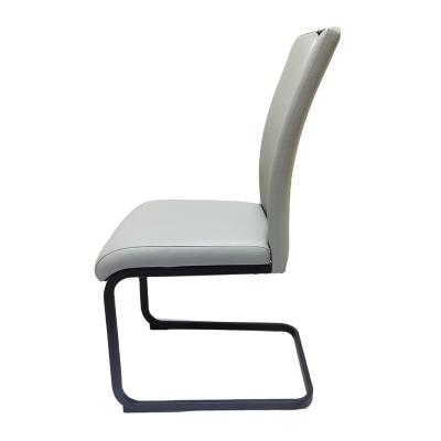 China Gray Carbon Steel Material Chair Metal Leg Modern Casual Home Style Slipcovered Cafe Dining Chair for sale