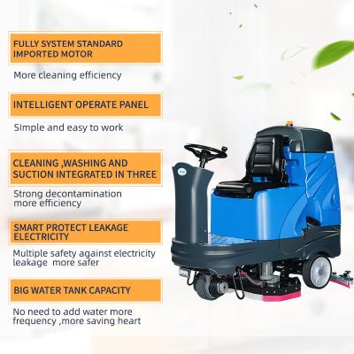 China Hotels Wholesale Industrial Washing Equipment Intelligence Cleaning Scrubber Lathe On Floor Scrubbing Machine for sale