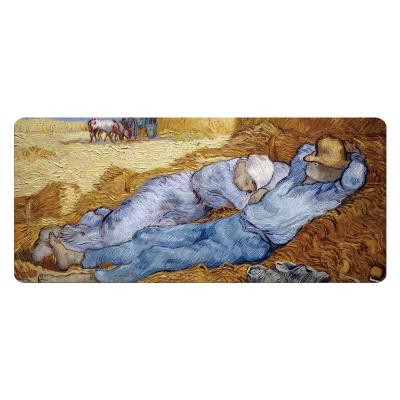 China Anti-slip Take a nap the wheat field Van Gogh Art and History Famous Painting Mouse Pad Thickened Precision Locking Customization for sale