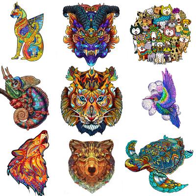 China China Unique Wooden Jigsaw Animal Shape Puzzles For Adult Kid Toy Gift Wooden Puzzle Owl Educational DIY Crafts Wooden Puzzle 3D Games for sale