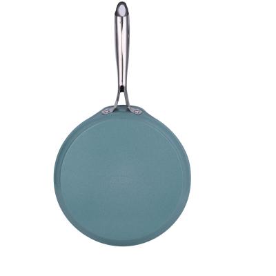 China Durable Cookware Set Pan Non Stick Aluminum Pizza Kitchenware Ceramic Coating With SS Handle for sale