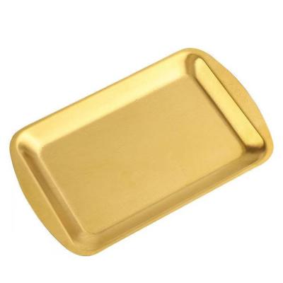 China Hot Selling 201/304 Stainless Steel Tray Pizza Dish Serving Tray Stainless Steel Square High Quality Roast Dish Gold for sale