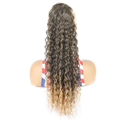 China Beautiful 16 Inch 22 Inch Loop Hair Ponytail Wig Ponytail Around Long Net Curly Pull Rope Ponytail for sale