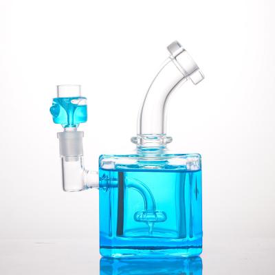 China 7 da cafeteira polegadas de água Bong Diamond Cube Glycerinum Freezable do vidro à venda