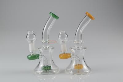 China Único disco alaranjado verde Perc Glass Dab Rig Glass Mini Bong 6,9 polegadas à venda