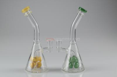 China A água do cachimbo de água da cafeteira de 8,66 polegadas conduz a fêmea de 14mm foliforme à venda