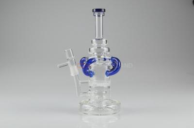 China comum masculino de 14mm toda a solha de vidro Rig Straight Tube Cobalt Blue dos sentidos à venda