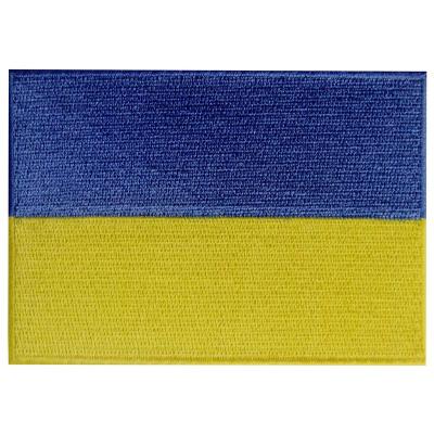 China Handmade Wholesale Embroidery Iron Sew On Patches Applique Hat Bag Patch Ukraine Flag Patch for sale